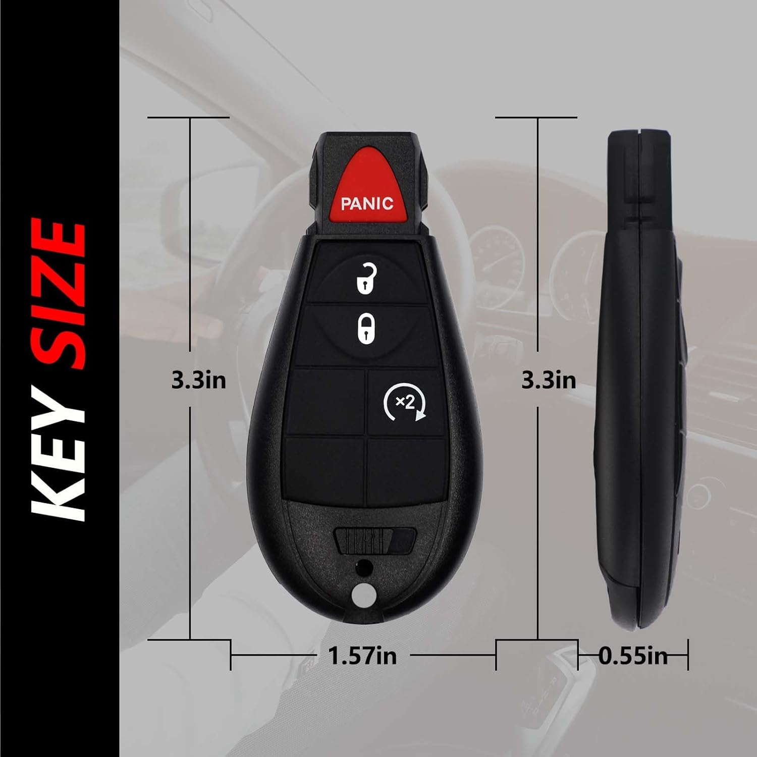 Control remoto de entrada sin llave M3N5WY783X IYZ-C01C 433MHz 4 botones de repuesto para Dodge Charger Challenger Durango Grand Journey Ram