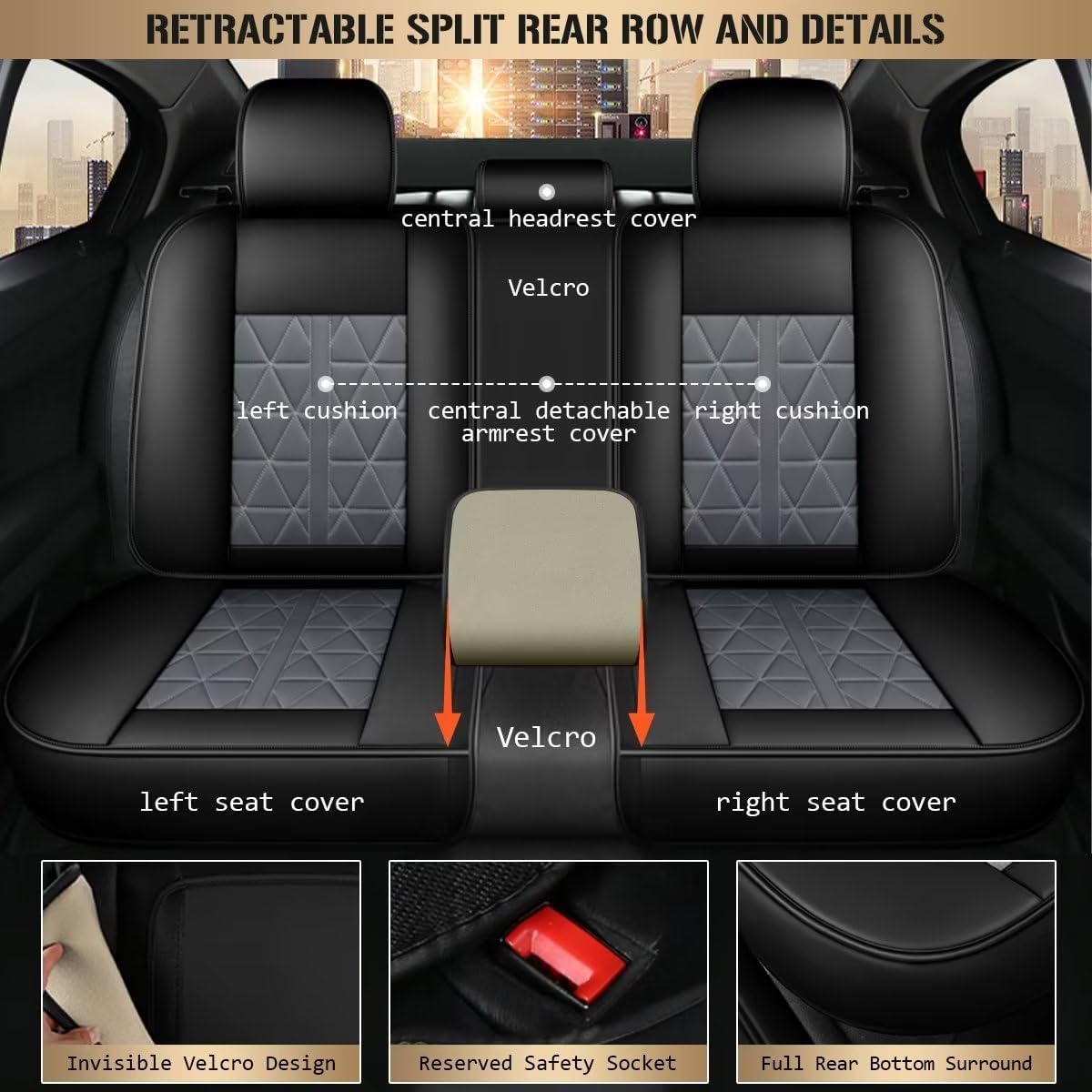 Juego completo de fundas de asiento de automóvil para Volvo XC40 2019-2024, impermeables, de piel sintética, XC40, compatible con protector de