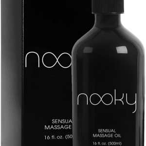 Nooky Aceite de masaje con ingredientes naturales de primera calidad. Aceites relajantes esenciales y dulces de almendras para masajear 16 onzas Nooky Aceite de masaje con ingredientes naturales de primera calidad. Aceites relajantes esenciales y dulces de almendras para masajear 16 onzas