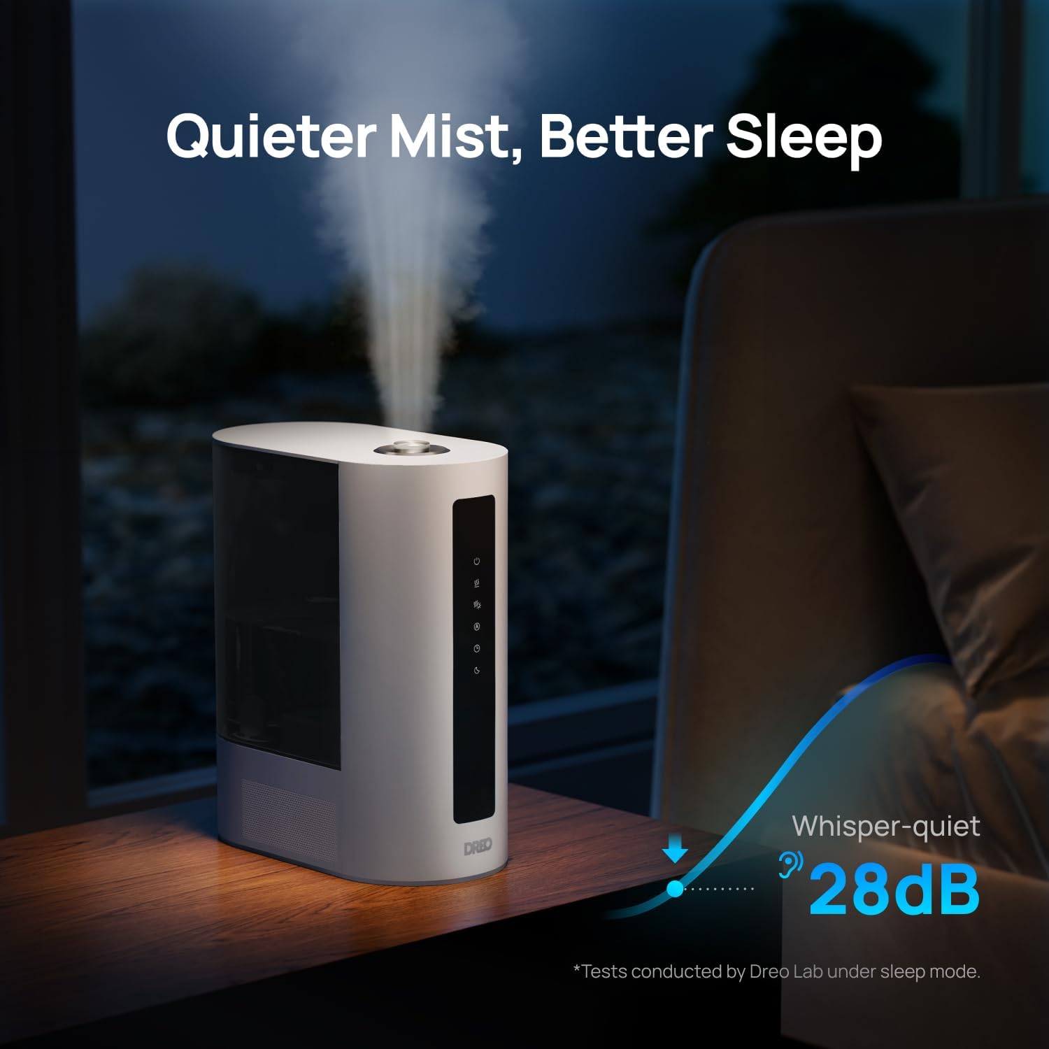 Dreo Humidificadores de 6L para dormitorio y habitación grande, humidificador de niebla fría y cálida para plantas, con sensor de humedad preciso,