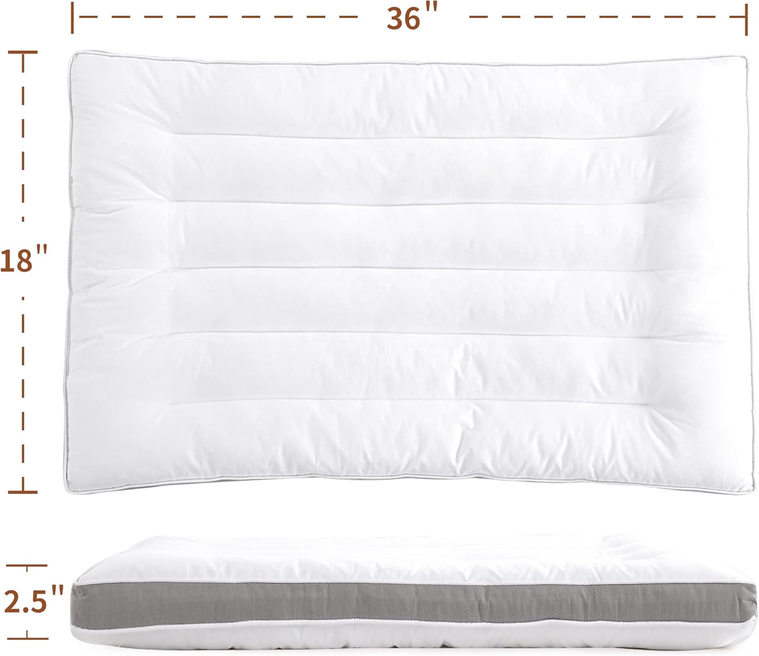 HOMBYS Almohadas de cama ultra finas para dormir boca abajo y espalda, almohada plana tamaño King, perfil extra bajo para alineación cervical del