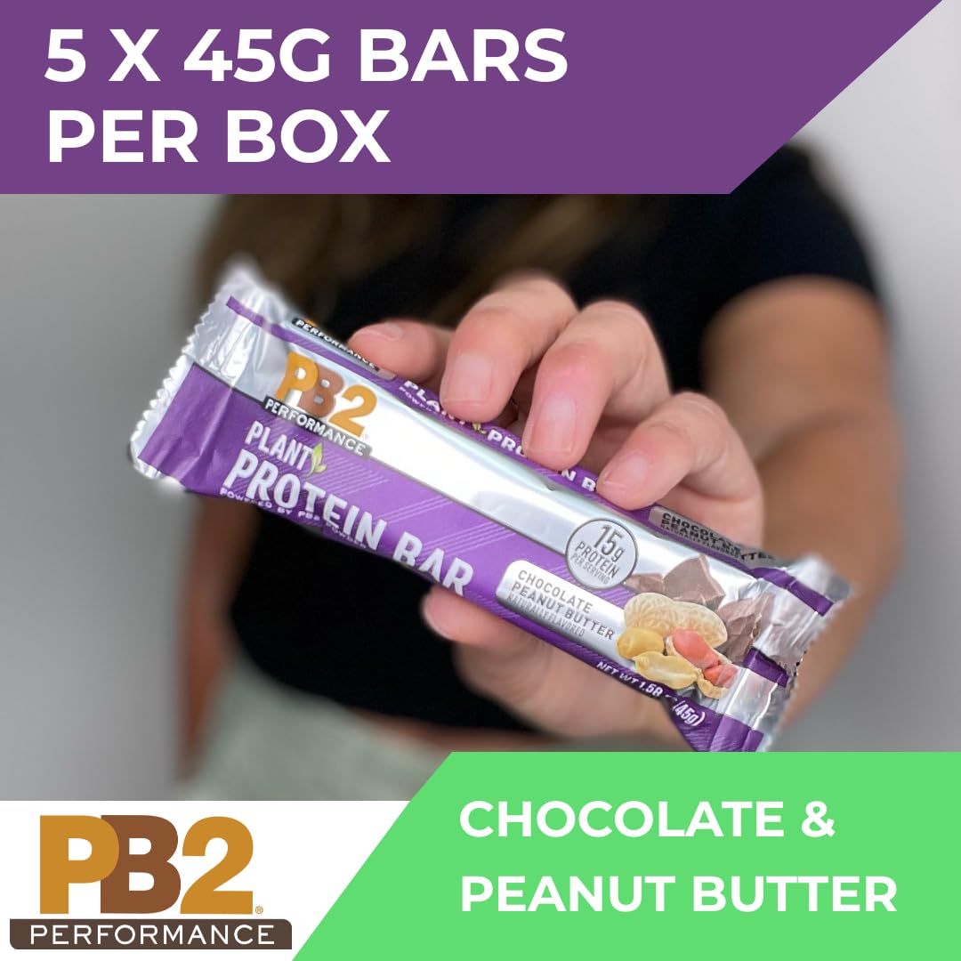 PB2 Performance Barras de proteína de mantequilla de maní y chocolate, 0.51 onzas de proteína a base de plantas (caja de 30 barras)