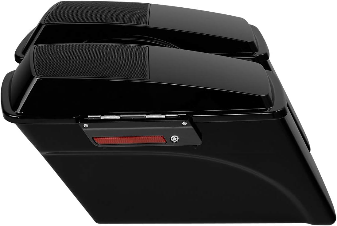 TCMT Alforjas duras de 6 x 9 pulgadas, tapa de altavoz, llave y forros, inserción de alfombra para Harley Touring Modelos CVO Road Glide Road King