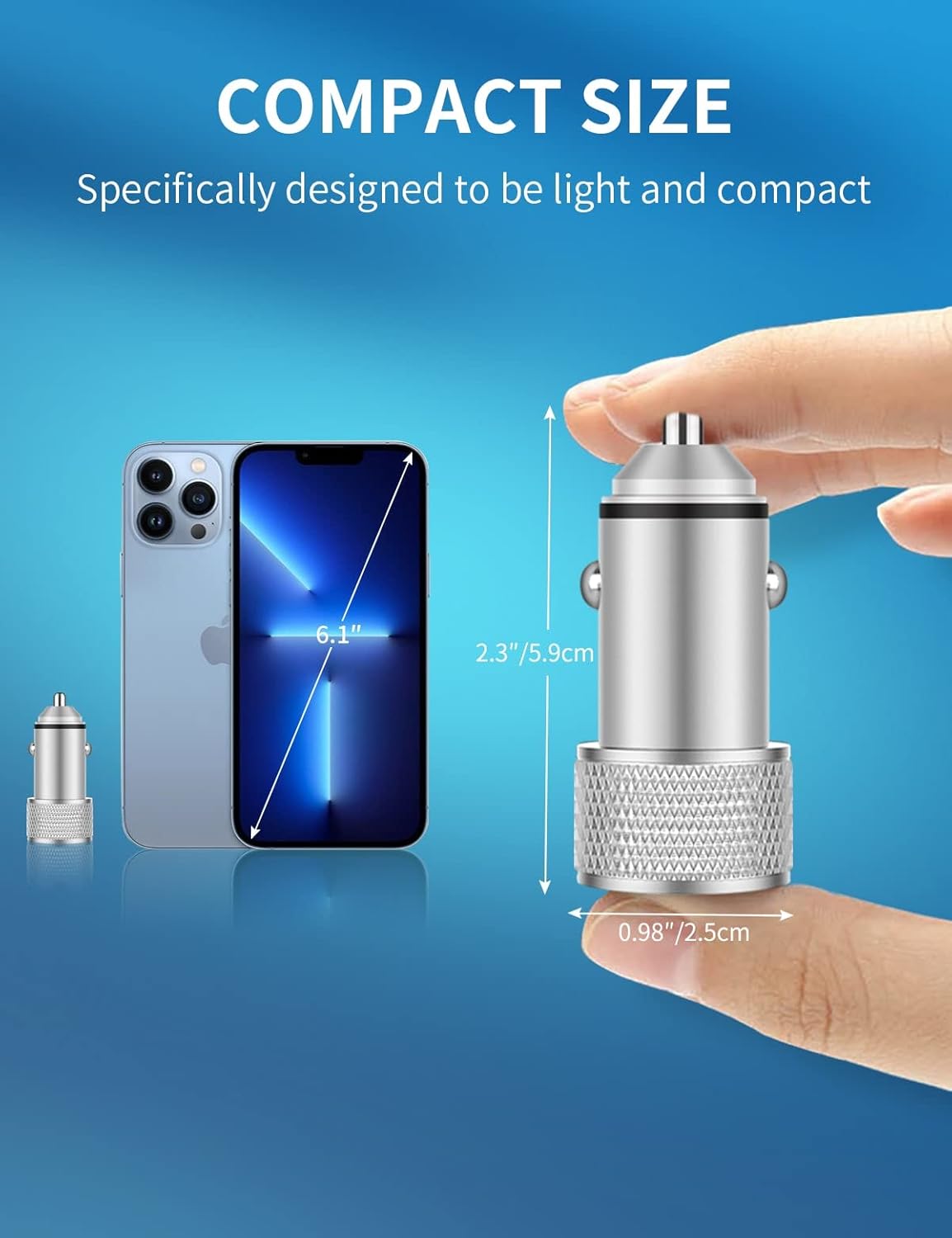 Paquete de 2 Cynemo – Cargador rápido de coche para iPhone 13 12 11, 38 W de doble puerto 20 W, USB C, cargador de cargador de coche, suministro de