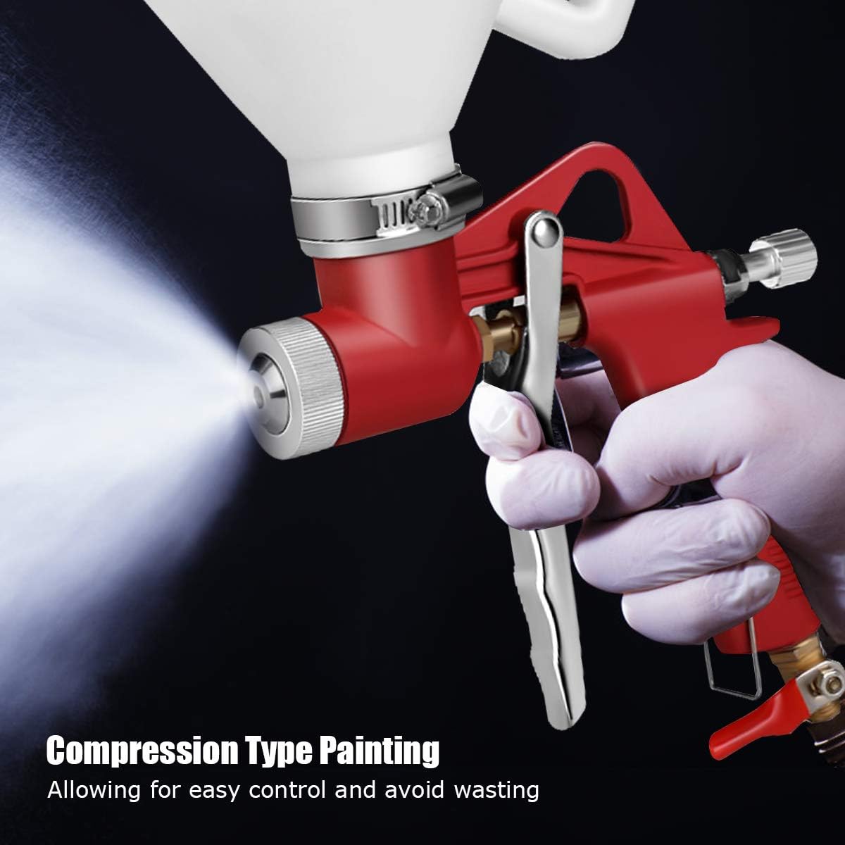 IRONMAX – Pistola pulverizadora de textura de aire, pulverizador de pintura ligera para paneles de yeso de 1.45 galones con 3 boquillas de 0.157in,