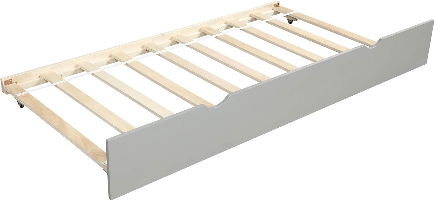 Harper & Bright Designs Sofá cama de madera con nido, sofá cama nido tamaño individual, marco de cama individual estándar, no requiere somier (sofá