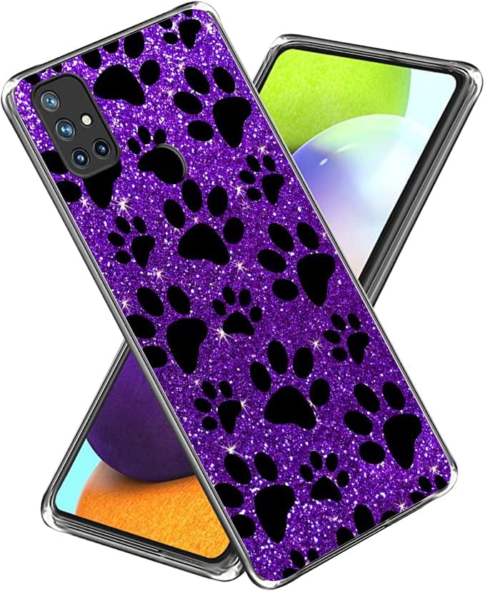 Funda compatible con OnePlus Nord N10 5G, funda de TPU delgada y negra con protección contra caídas de patas de perro, a prueba de golpes, regalo