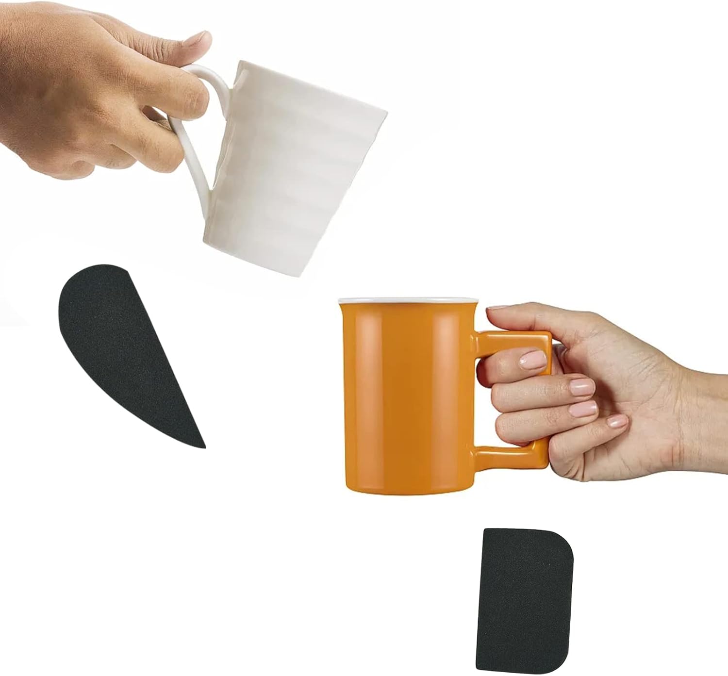 12 moldes de mango de taza de cerámica, herramientas de arcilla para dar forma a la taza de cerámica para diferentes formas y tamaños, moldear y
