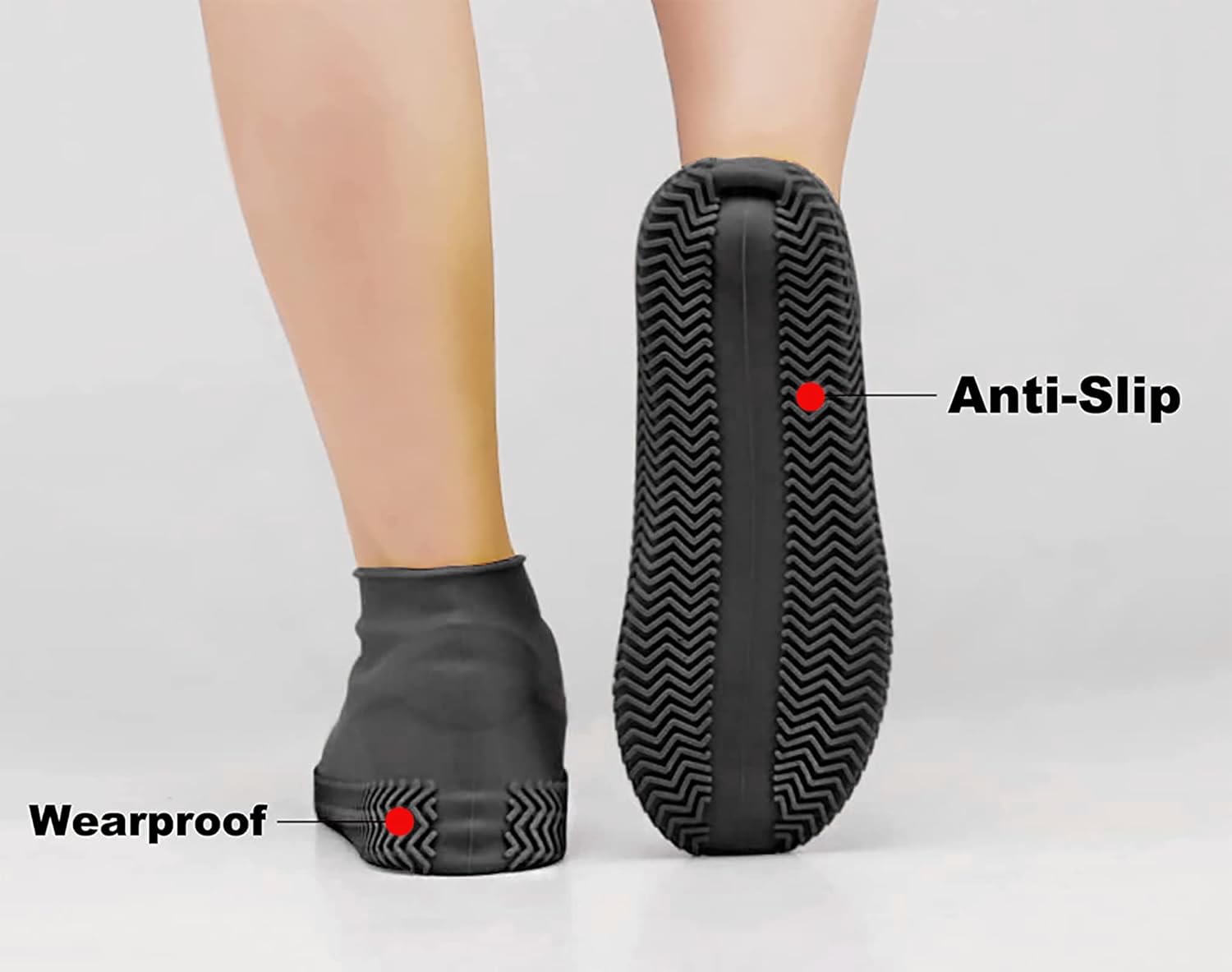 Fundas impermeables de silicona para zapatos, fundas reutilizables para hombres y mujeres, antideslizantes, cubiertas de lluvia para zapatos, color