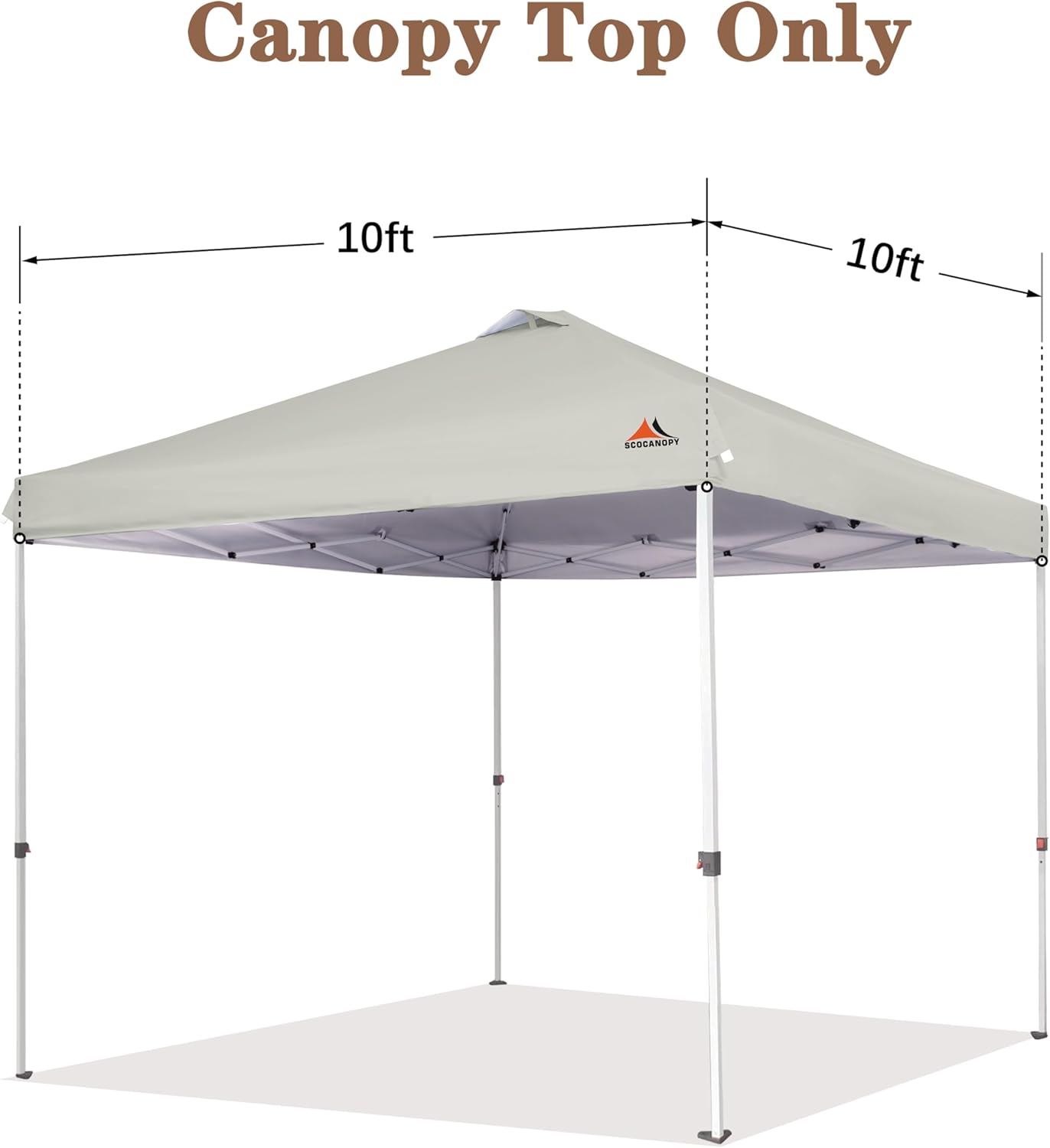 SCOCANOPY Parte superior de repuesto con ventilación de aire para marco de toldo de 10 x 10 pulgadas, solo cubierta de toldo, (beige)