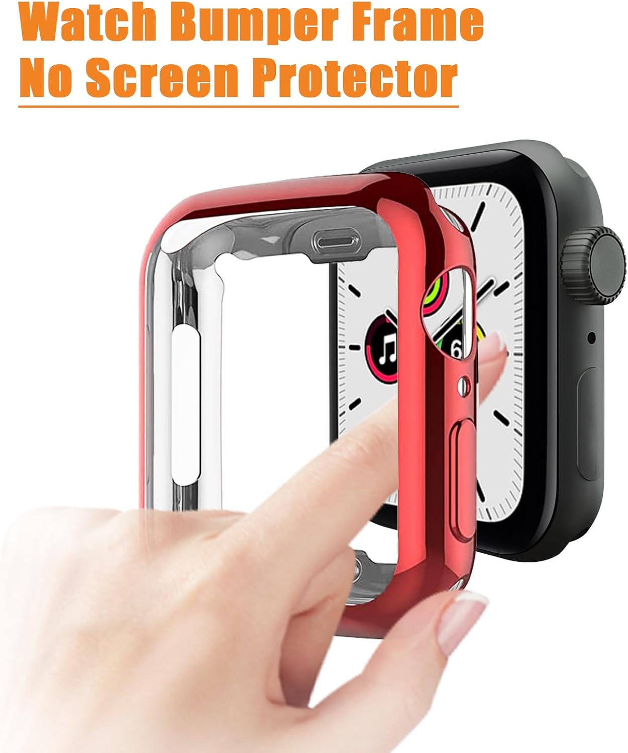 Mugust Funda de reloj de 1.732 pulgadas compatible con Apple Watch SESE2Series 6Series 5Series 4, suave, flexible, ultrafina, brillante, poliuretano