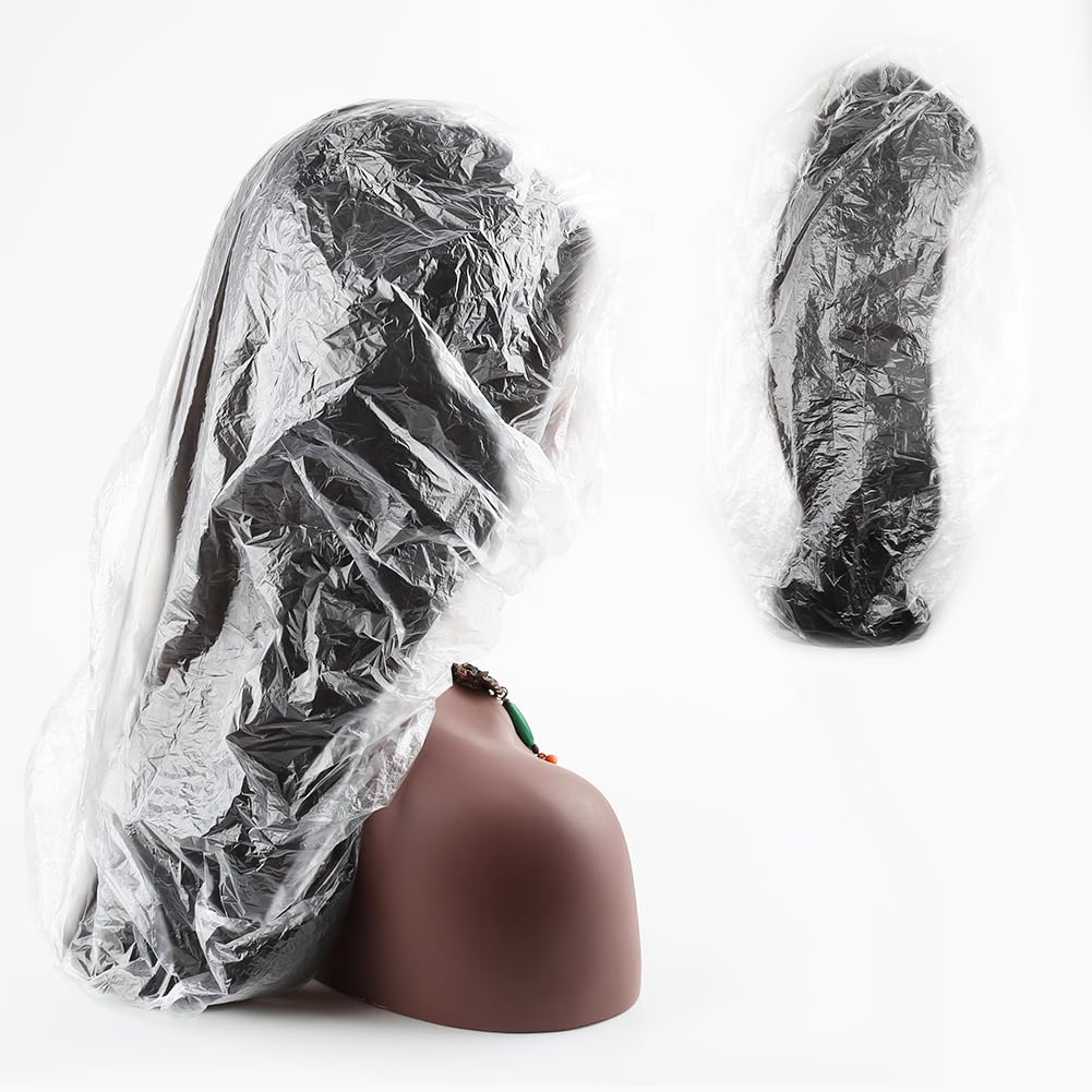 Gorro de ducha súper grande XXL, 10 unidades, desechable, de plástico, impermeable, a prueba de polvo, para spa, para mujeres, viajes, uso