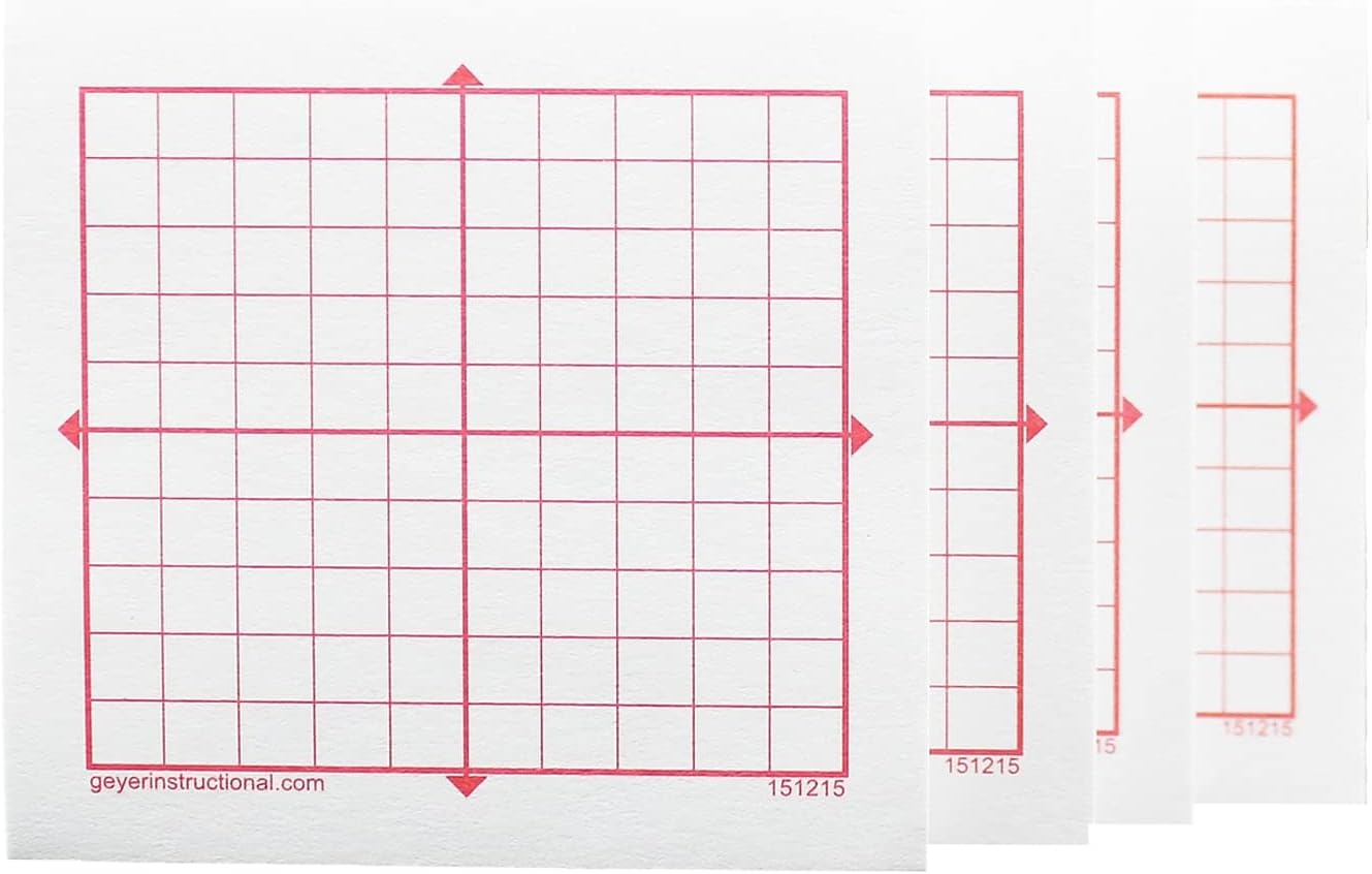 Geyer Instructional Products 151215 10×10 Square XY Axis, Graficando Notas Post-It, 4 paquetes de 100 hojas, 400 hojas en total