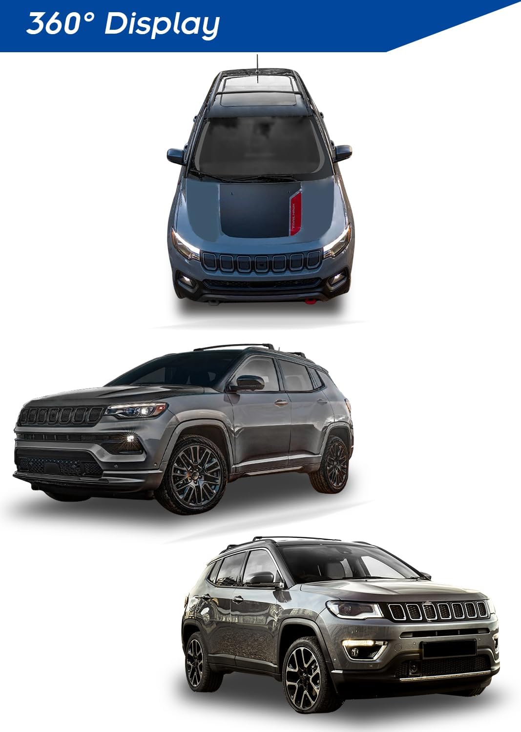 Barras transversales resistentes de 220 libras aptas para Jeep Compass 2017-2024  Portaequipajes de techo para kayak, snowboard, tabla de surf,