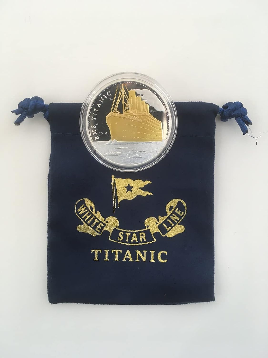 Titanic Heart of the Ocean Necklace and Titanic Coin