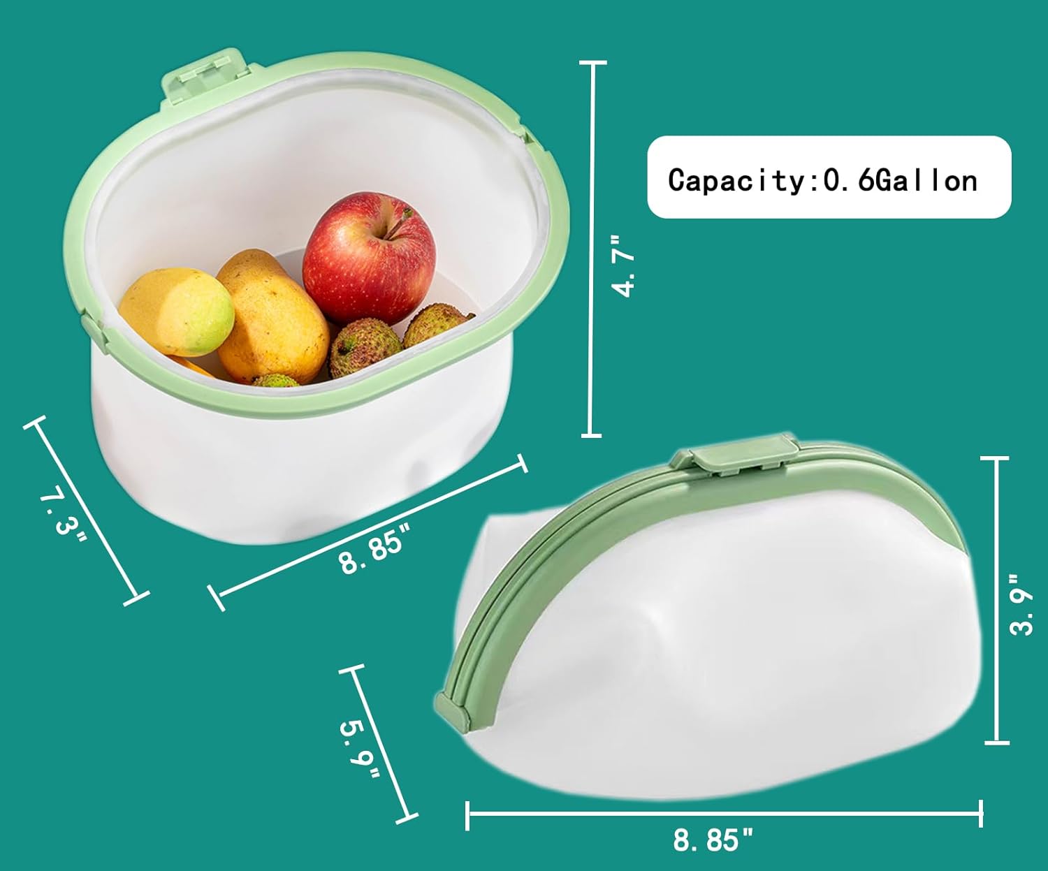 ZEGROA Bolsas reutilizables de silicona para almacenamiento de alimentos, para microondas, lavavajillas y congelador, frutas de plástico, marinar