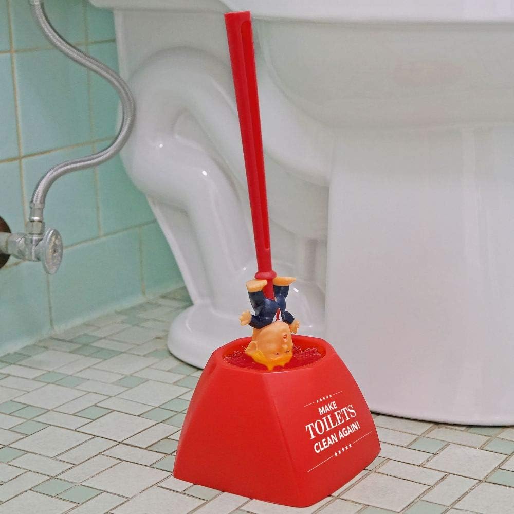 Fairly Odd Novelties Donald Trump – Escobilla para inodoro, diseño de elefante, regalo político, color rojo