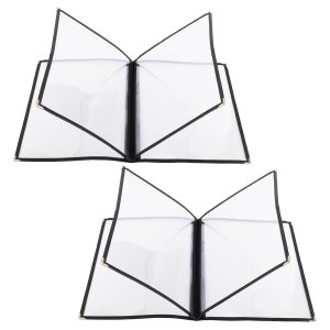 2 fundas de menú, 8.5 x 11 pulgadas, portatarjetas de menú de restaurante, 4 páginas, 8 vistas, cubiertas transparentes de menú, se adaptan a papel 2 fundas de menú, 8.5 x 11 pulgadas, portatarjetas de menú de restaurante, 4 páginas, 8 vistas, cubiertas transparentes de menú, se adaptan a papel
