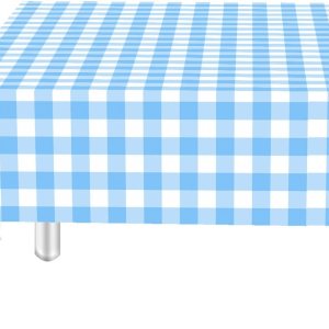 2 manteles rectangulares de plástico a cuadros color azul claro de 54 x 108 pulgadas, color azul claro y blanco, para picnic al aire libre, 2 manteles rectangulares de plástico a cuadros color azul claro de 54 x 108 pulgadas, color azul claro y blanco, para picnic al aire libre,