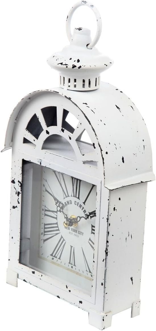 Lily’s Home Reloj de manto estilo estación de tren Grand Central de inspiración vintage, silencioso sin tictac con movimiento de cuarzo, se adapta a