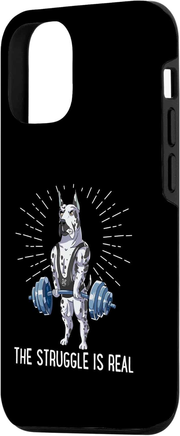 iPhone 13 Struggle Is Real Dogo Argentino Deadlift Fitness Case