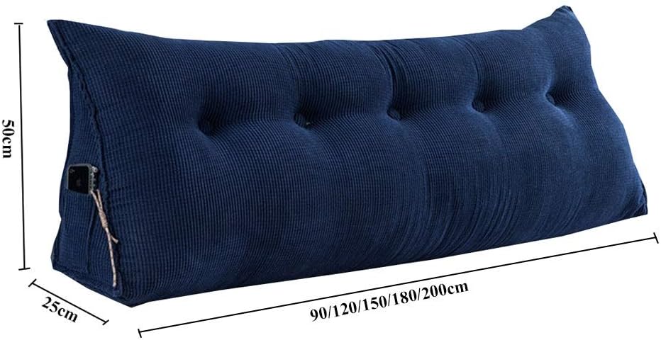 Almohada de cojín grande suave y cómoda para el respaldo del cabecero para leer Descanso en cama individual, soporte de cuña triangular transpirable