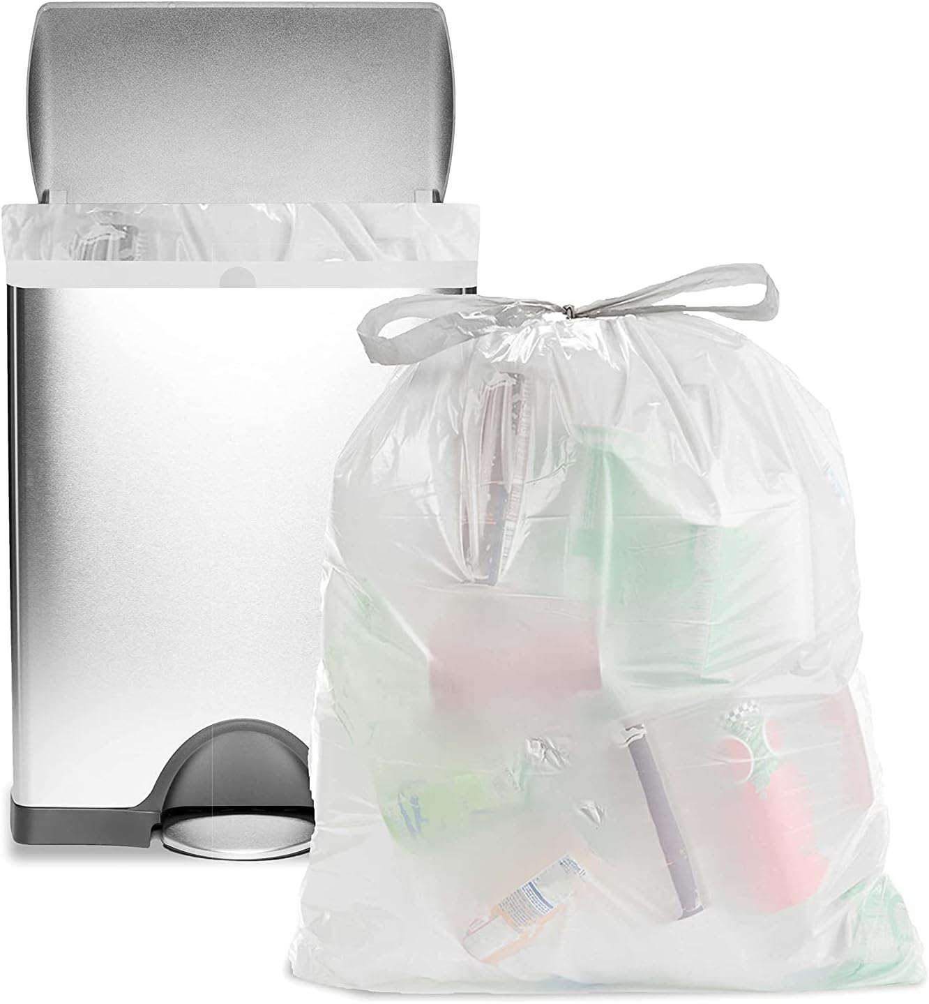 Ultrasac “Fits simplehuman P” – Bolsas de basura extra gruesas de 1.2 milésimas de pulgada (1.2 mil), color blanco, paquete de 200 unidades
