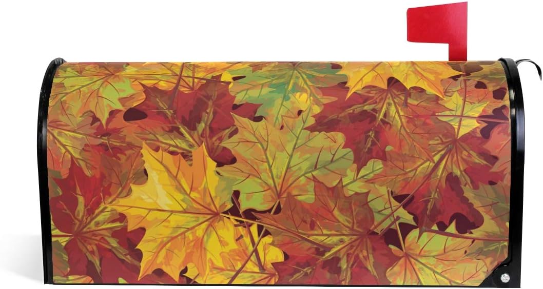 WOOR – Cubierta magnética magnética para buzón de hojas de otoño, tamaño estándar para decoración de jardín, patio, exteriores, 18 x 20.8 pulgadas