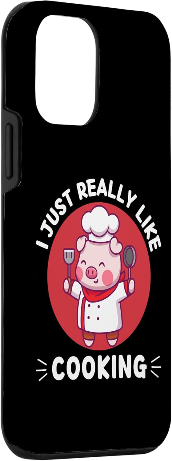 iPhone 12 mini Kawaii Cute Pig I Just Really Like Cooking Kawaii Aesthetic Case