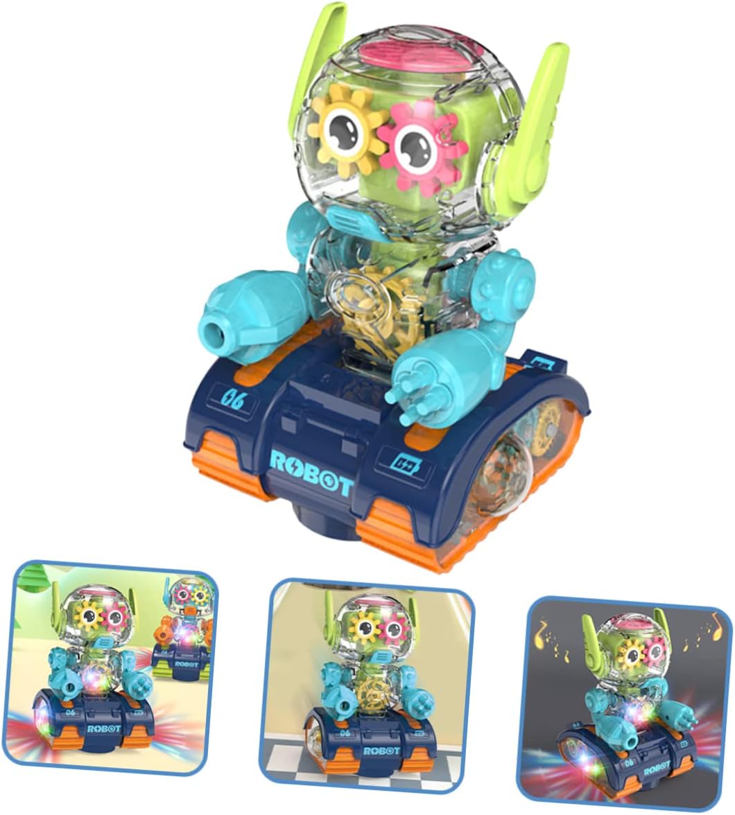 SAFIGLE 3 unids Gear Robot Kids Sports Toys Plastic Playes Boys Toys Race Cars Special Needs Juguetes para niños Juguetes de luz Robot Juguete Luz