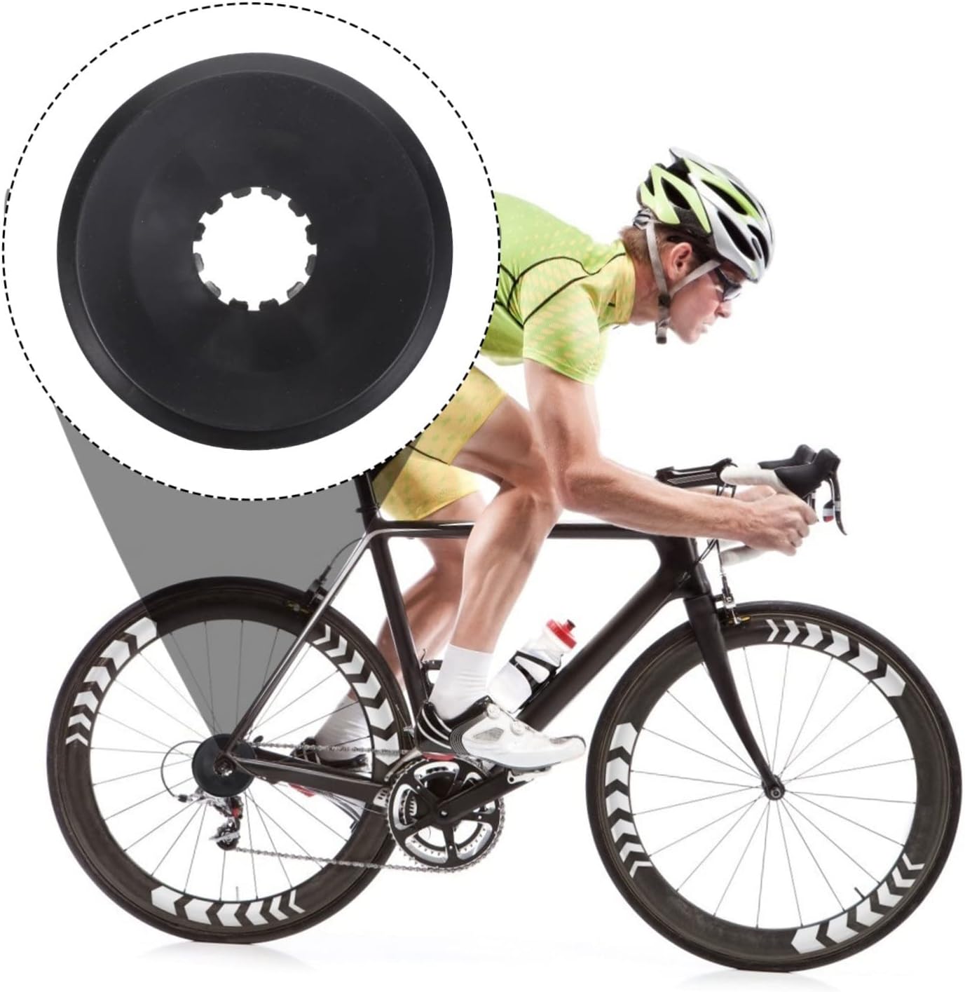 BESPORTBLE 10 Uds. Cubierta del volante de la bici Piñón de bicicleta Radios Freewheel Protector de radios Protector de placa Protector de la placa