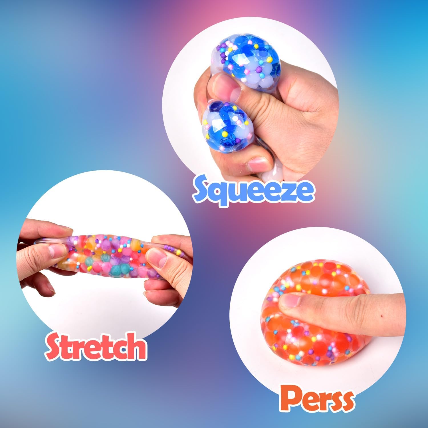 Pelotas antiestrés, paquete de 9 bolas estrujables para el estrés, juguetes esponjosos, bolsas de regalos para recuerdos de fiesta, bola para