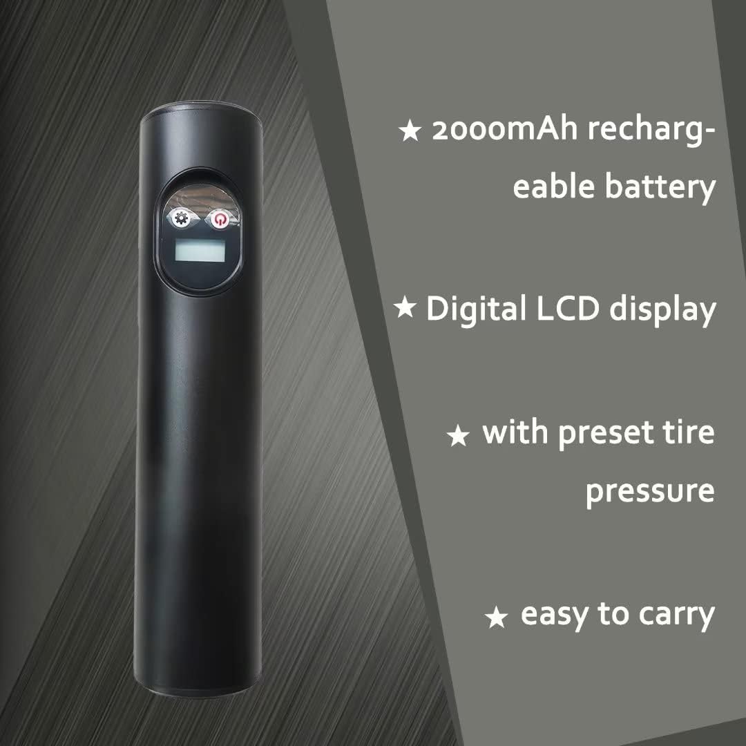 Mini inflador de neumáticos recargable con 6 luces LED brillantes y de larga duración, compresor de aire inalámbrico portátil para automóviles,