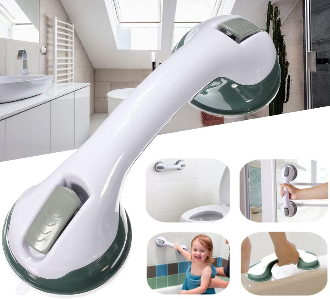 Asas de ducha  Barras de seguridad youmotu de 12 pulgadas con succión para personas mayorespersonas mayores, manijas de baño para bañera para