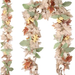 Guirnalda de hojas de arce de otoño, guirnalda artificial de vid colgante de 6 pies8.85 pies, guirnalda de hojas de arce, calabaza, bayas, Guirnalda de hojas de arce de otoño, guirnalda artificial de vid colgante de 6 pies8.85 pies, guirnalda de hojas de arce, calabaza, bayas,
