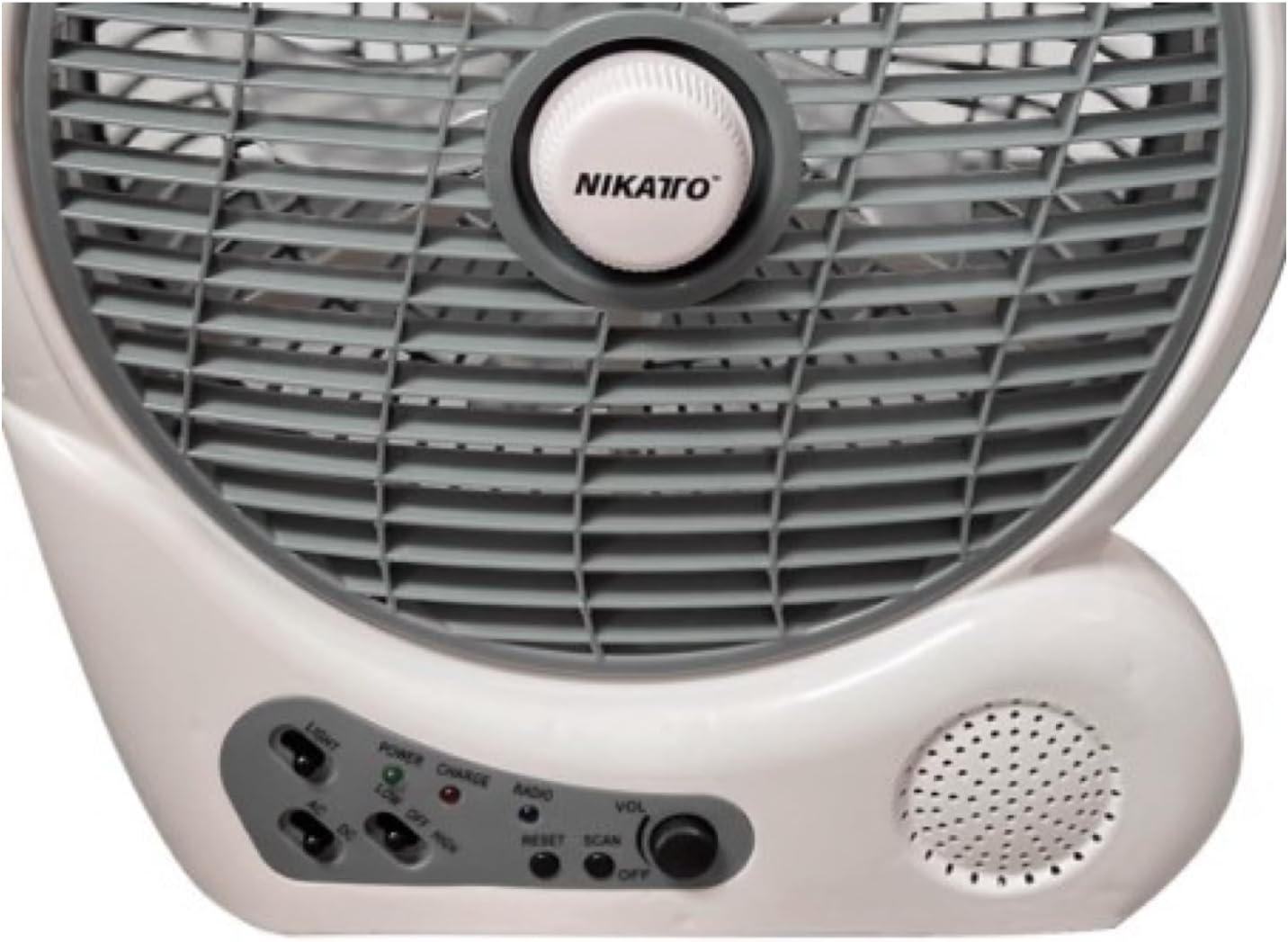 NIKATTO Ventilador recargable – 12″, con nuevo material de polipropileno, protección contra sobrecarga y descarga, 6V 4.5 Ah recargable. (USA STOCK)
