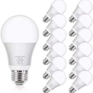 Paquete de 12 bombillas LED A19, bombillas LED equivalentes a 100 W, luz blanca cálida de 2700 K, bombillas E26 Edison con base de tornillo mediano Paquete de 12 bombillas LED A19, bombillas LED equivalentes a 100 W, luz blanca cálida de 2700 K, bombillas E26 Edison con base de tornillo mediano
