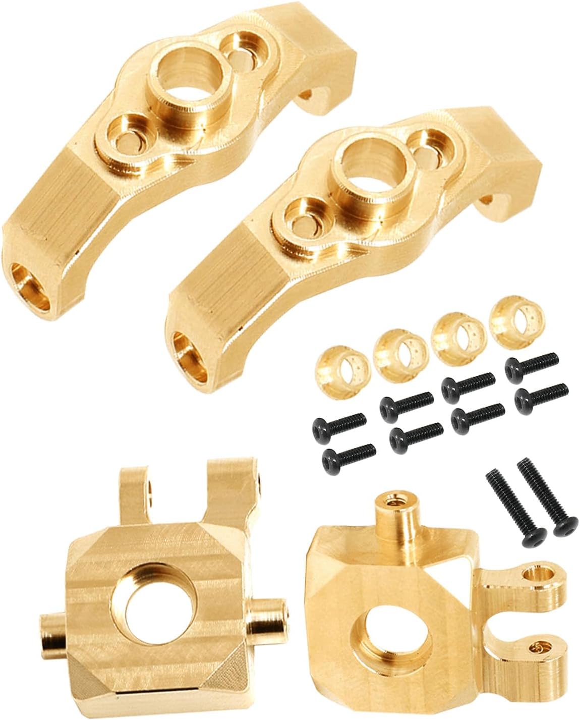 Rcarmumb RC Upgrades – Piezas para 118 TRX4M, bloques de dirección de latón para nudillos y ruedas, cubos C para 118 TRX4M RC Crawler, latón