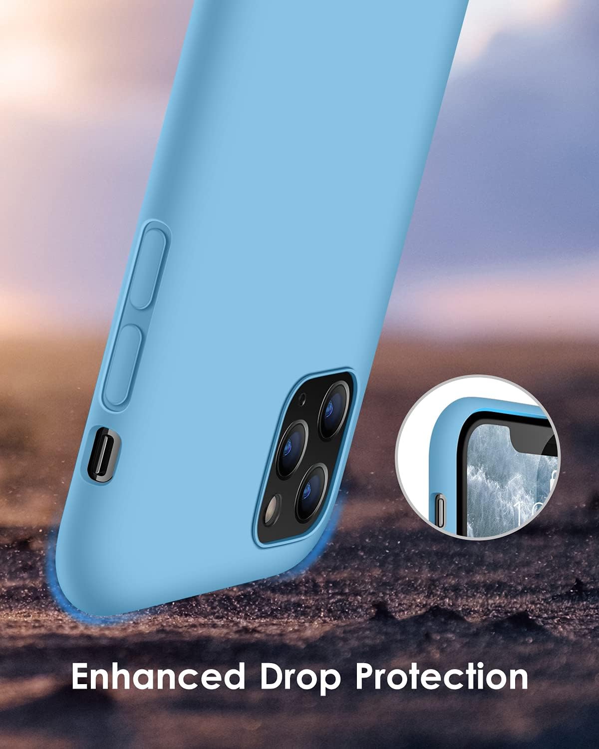 DTTO Funda compatible con iPhone 11 Pro Max, serie Romance, funda de silicona protección mejorada de cámara y pantalla con cojín de rejilla de panal