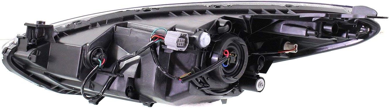 Evan Fischer Juego de faros delanteros compatible con Mazda 2 2011, 2012, 2013, 2014, con arnés de cableado de bombilla, lado izquierdo y derecho