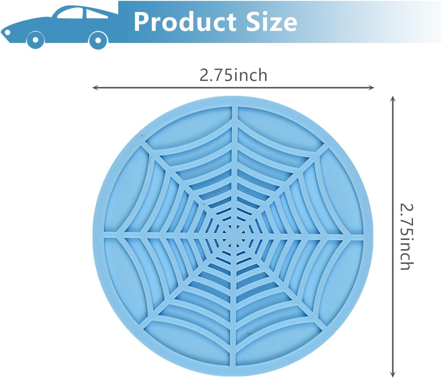 4 posavasos para automóvil, tapete antideslizante de almacenamiento de automóvil de 2.75 pulgadas, posavasos de silicona para automóvil, adecuados