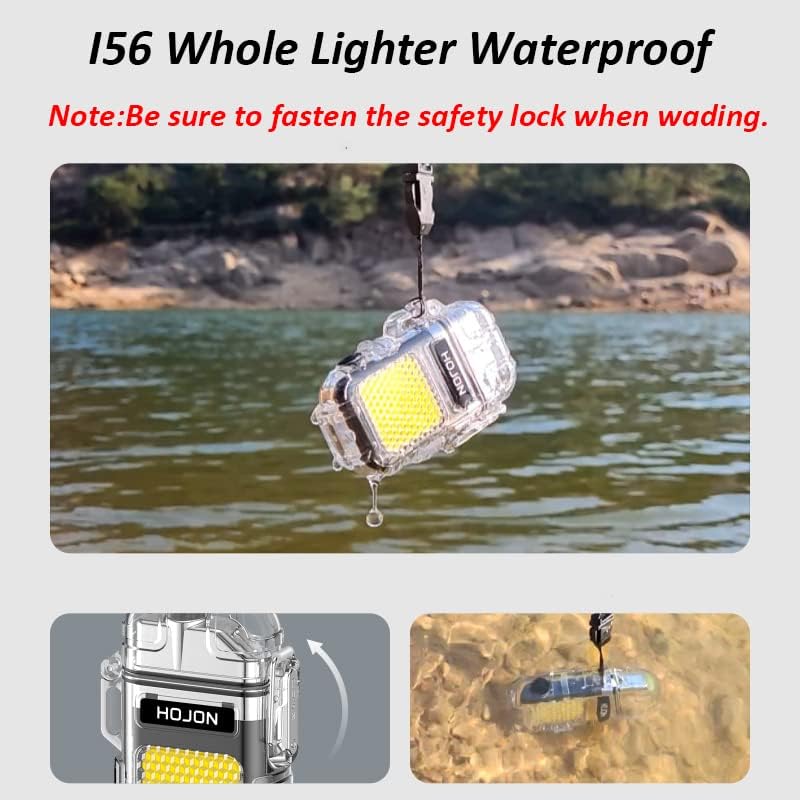 Encendedor de doble arco con linterna LED 2 en 1, encendedor de plasma recargable por USB, sin llama, impermeable, resistente al viento, mini