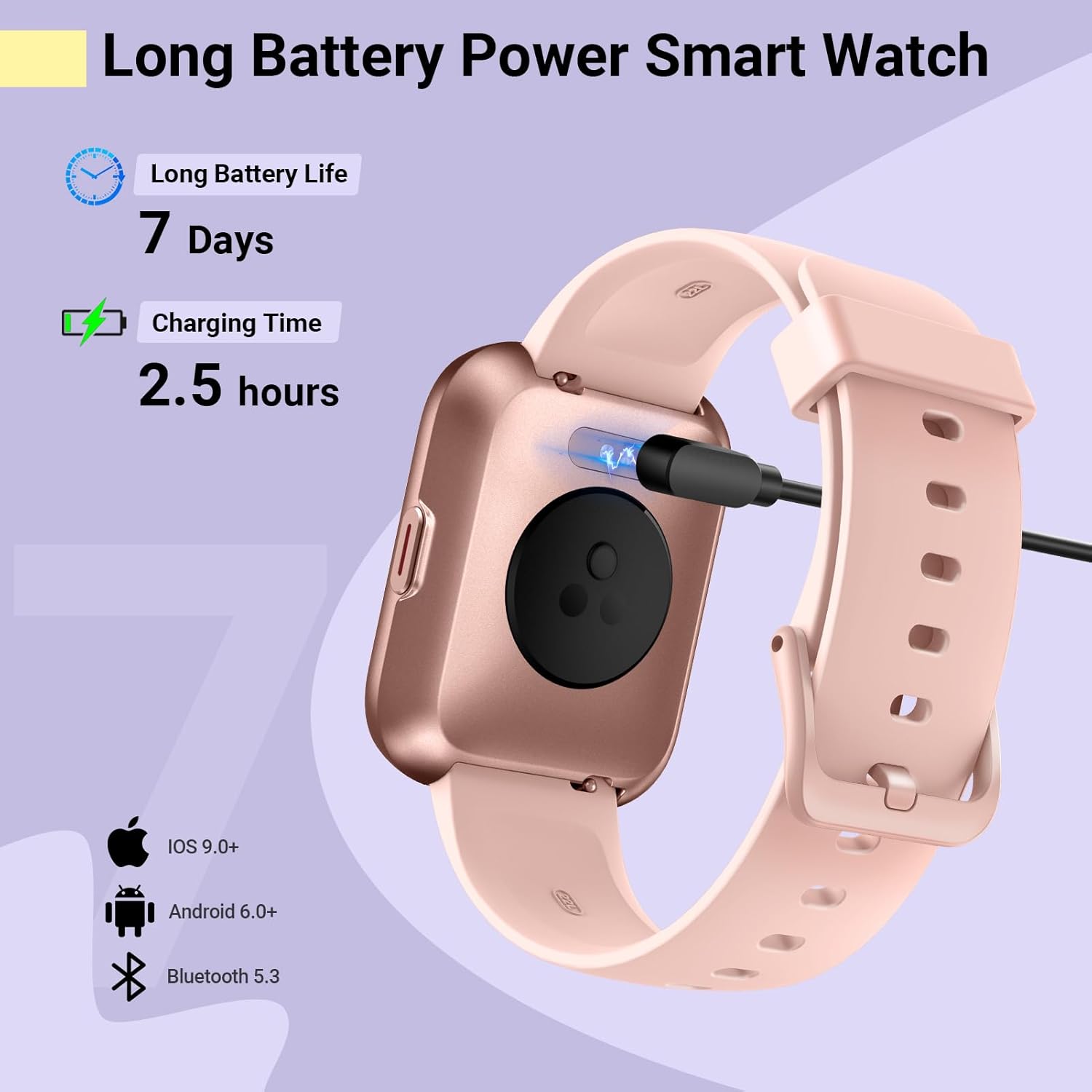 Reloj inteligente para mujer, contestarhacer llamadas, reloj de seguimiento de actividad física de 1.8 pulgadas con Alexa integrado, monitor de