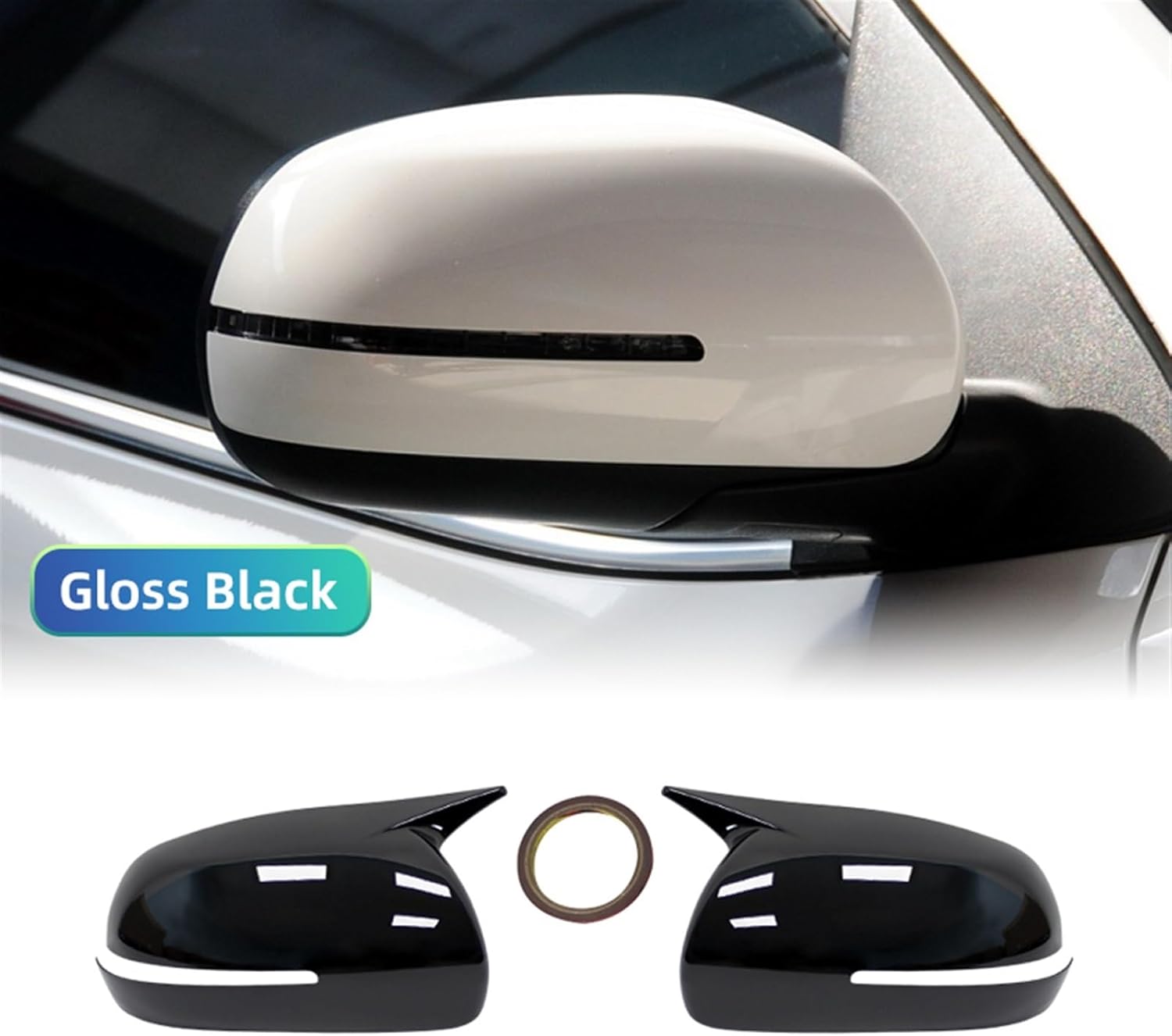 Para Kia Forte K3 Cerato 2010-2018 ABS de fibra de carbono de la carrocería del coche de la puerta lateral del espejo retrovisor cubierta adhesivo