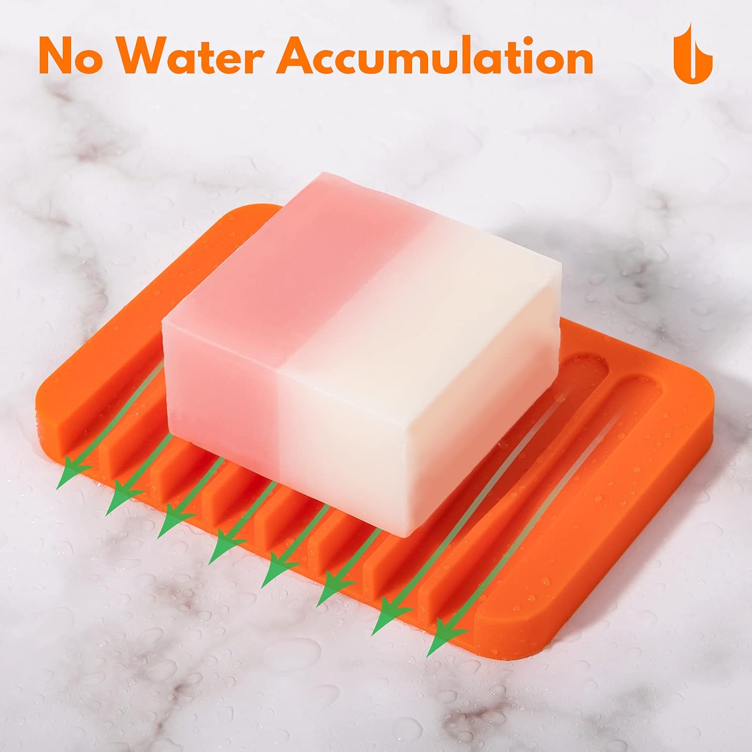 Urbanstrive Jabonera para ducha, cascada, jabonera para baño, cocina, encimera, silicona flexible, mantiene las barras de jabón secas, fácil