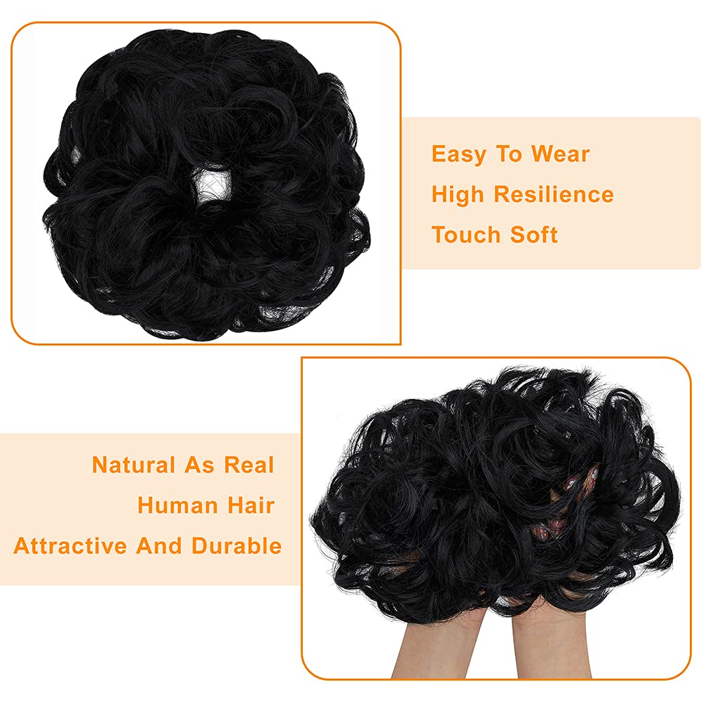 Extensiones de cabello de moño desordenado, rizado, ondulado, recogido, sintético, para coleta, accesorios para el cabello para mujeres y niñas