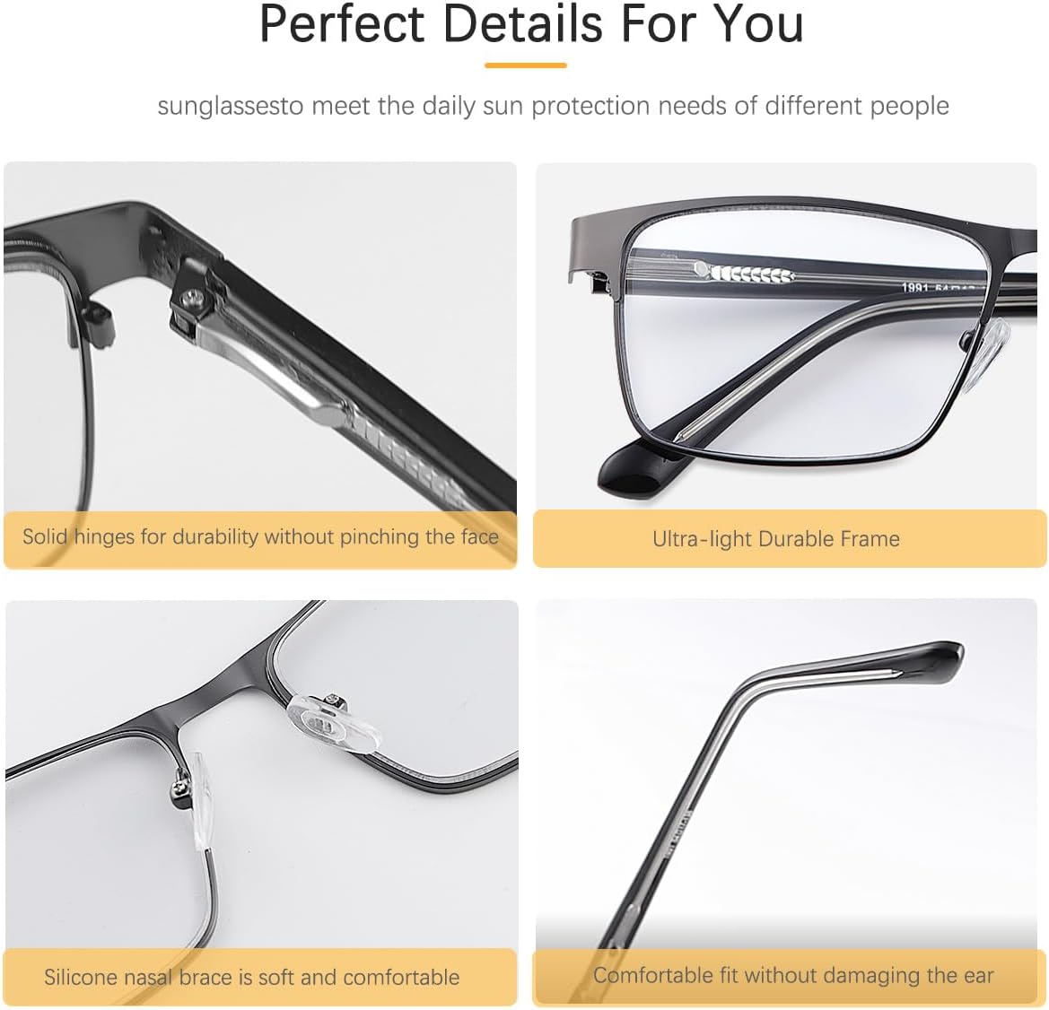 YIMI Lentes de sol fotocromáticos para miopía con bisagra de resorte UV400, lentes de sol con luz azul para hombres y mujeres (negro, -0.5,