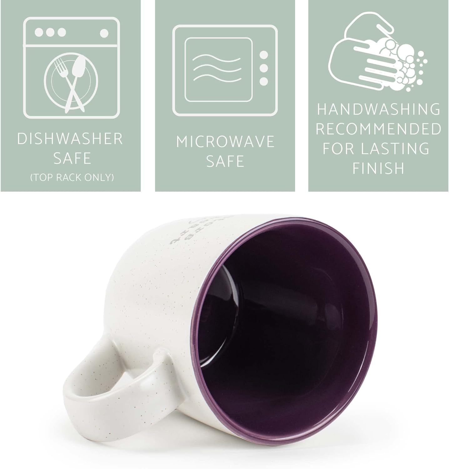 Elanze Designs Sisters By Heart – Taza de café de cerámica de 13 onzas, color morado moteado