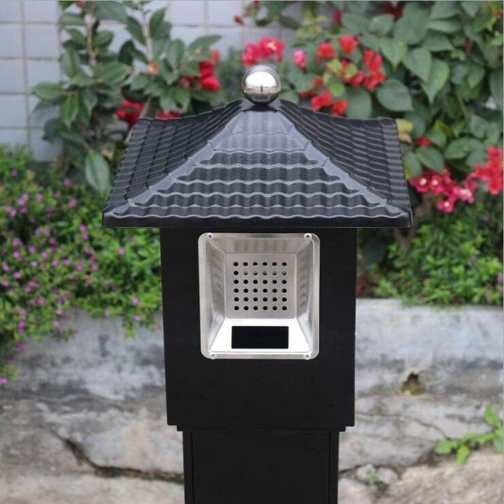 Bote de basura Stainless Steel Outdoor Ashtray Vertical Cigarette Butt Column Fixed Hotel Outdoor Trash Can with Ashtray Out Smoke Head Tube