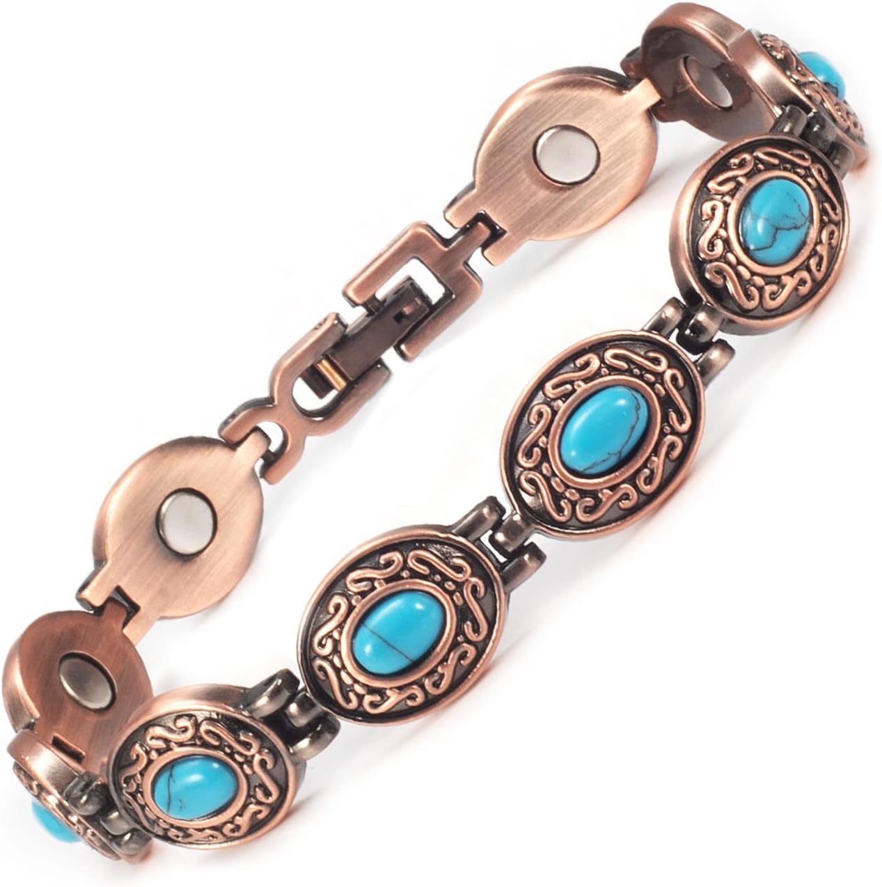 MagVIVACE Pulsera de cobre para mujer, joyería magnética con imán, Cobre